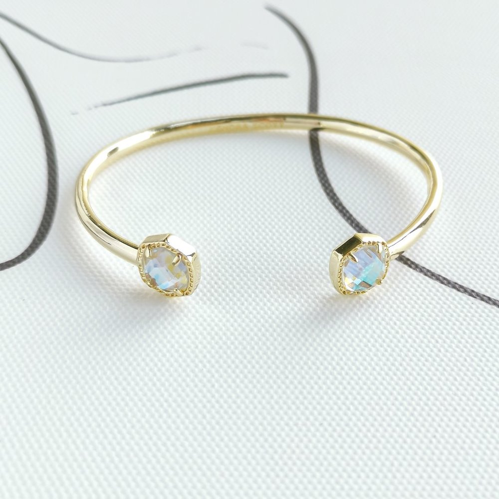 Davie Gold Cuff Bracelet Dichroic Glass